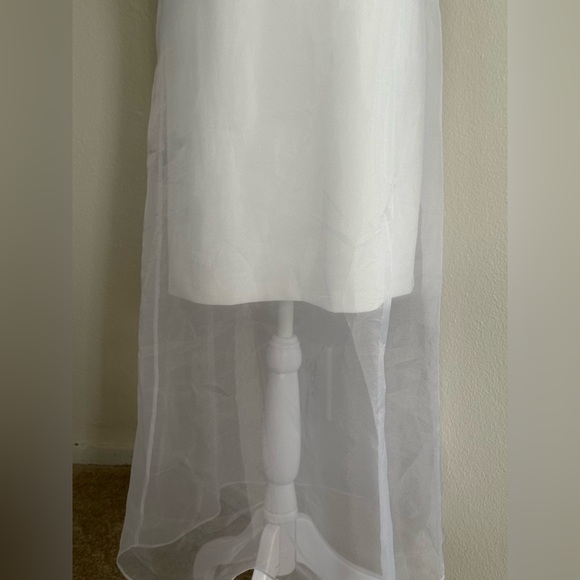 Kenneth Cole Women's Sheer-Overlay White Midi Dress - Picture 10 of 10